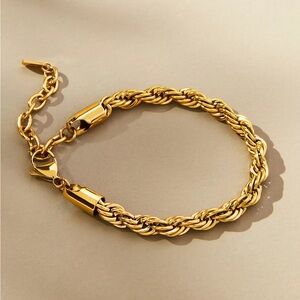 CENDRE Rope 18k Gold Plated Bracelet size 6.5